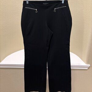 INC International Concepts Black Boot Cut Pants with Zip Accents